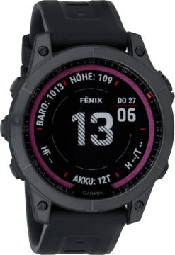 Garmin Fenix 7 Sapphire Solar Titan GPS Multisport-Smartwatch
